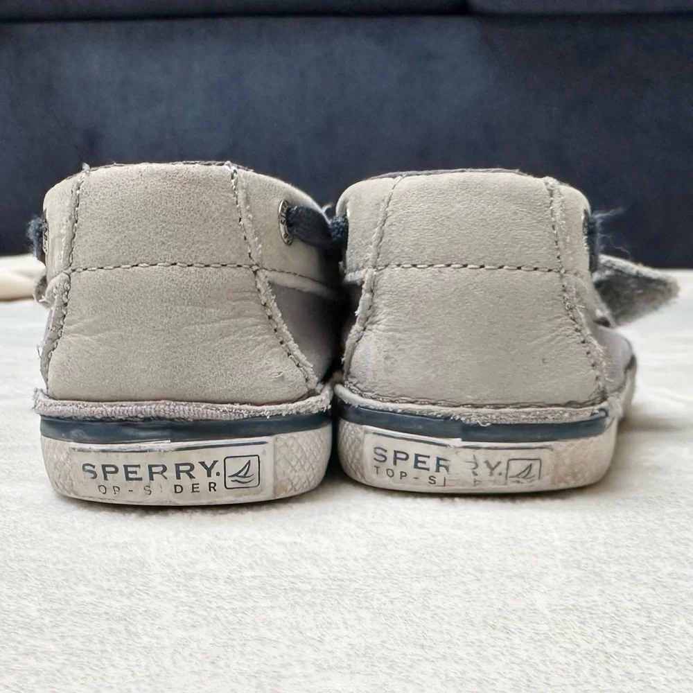 Sperry Kids Moccasins in Gray and Navy